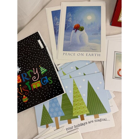Modern Style Christmas Card Lot of 38 pc with Envelopes Holiday Greetings - Picture 7 of 9